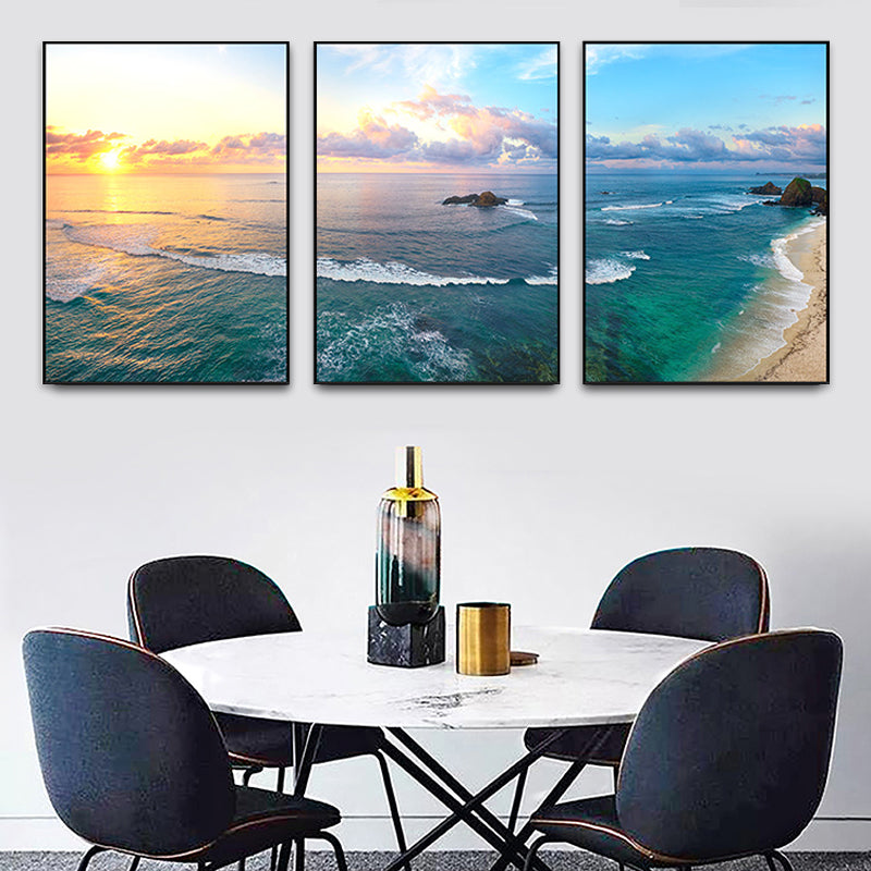 Brehn | Vast Sea Scenery Leinwanddruck für das Esszimmer Fotografie Wandkunst Dekor, Set von drei