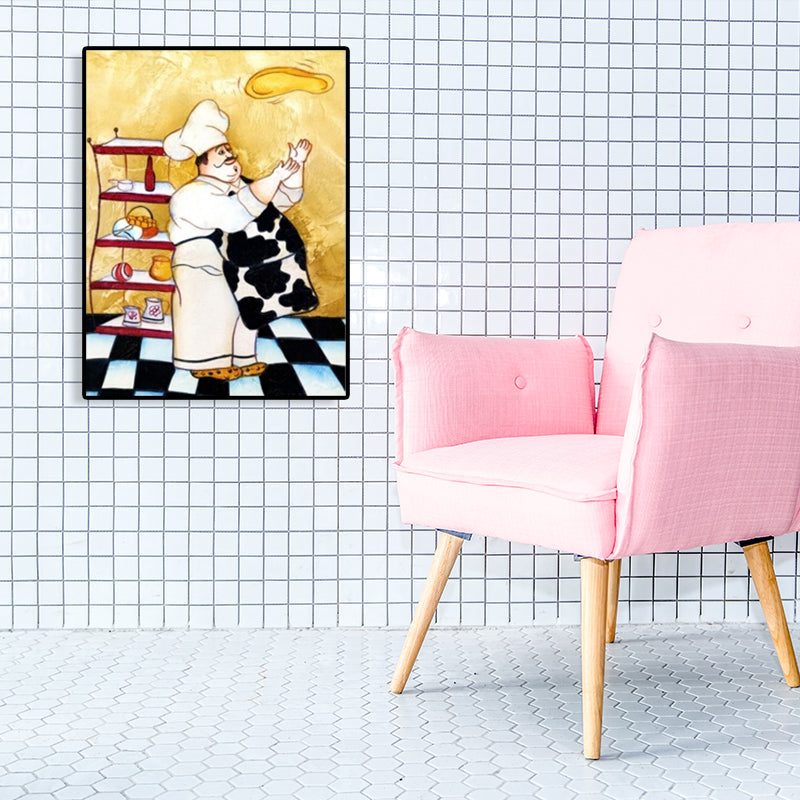Brehn | Chef und Foods Leinwand Wandkunst Sanfte Farben Abstrakter Expressionismus Malerei für das Wohnzimmer