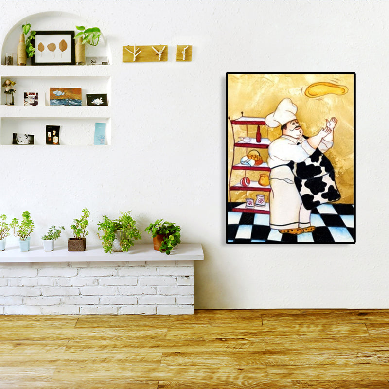 Brehn | Chef und Foods Leinwand Wandkunst Sanfte Farben Abstrakter Expressionismus Malerei für das Wohnzimmer