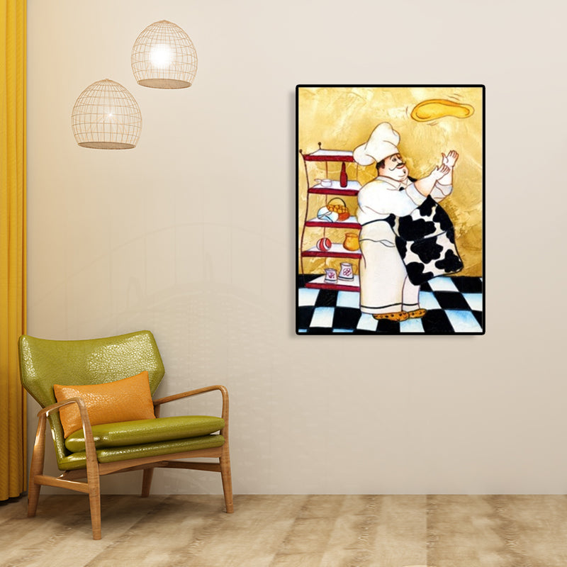 Brehn | Chef und Foods Leinwand Wandkunst Sanfte Farben Abstrakter Expressionismus Malerei für das Wohnzimmer
