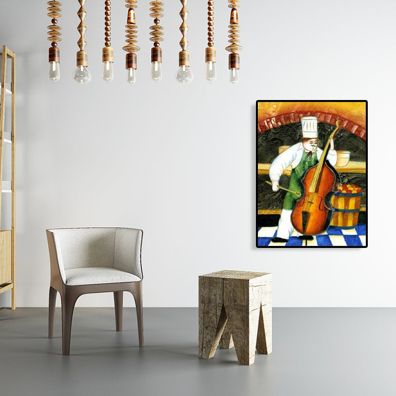Brehn | Chef und Foods Leinwand Wandkunst Sanfte Farben Abstrakter Expressionismus Malerei für das Wohnzimmer