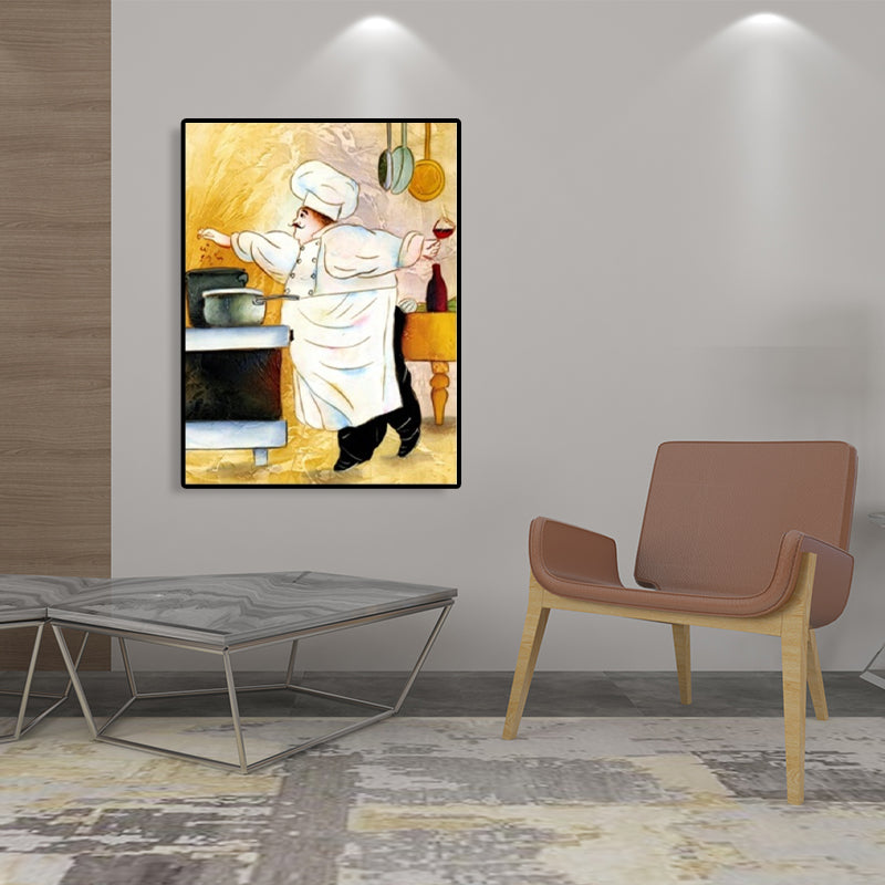 Brehn | Chef und Foods Leinwand Wandkunst Sanfte Farben Abstrakter Expressionismus Malerei für das Wohnzimmer