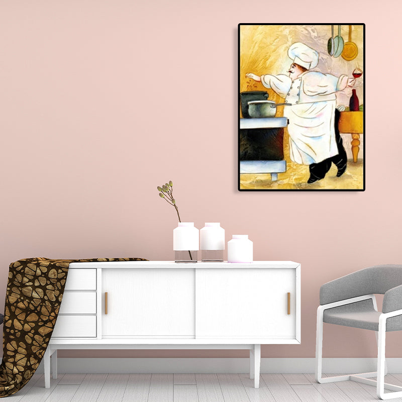 Brehn | Chef und Foods Leinwand Wandkunst Sanfte Farben Abstrakter Expressionismus Malerei für das Wohnzimmer