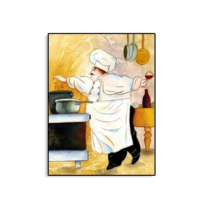 Brehn | Chef und Foods Leinwand Wandkunst Sanfte Farben Abstrakter Expressionismus Malerei für das Wohnzimmer