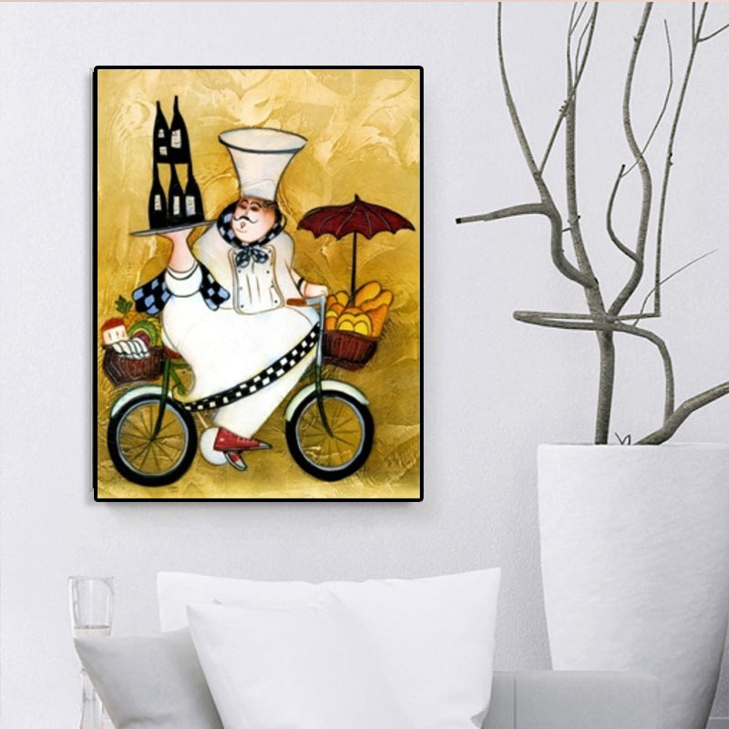 Brehn | Chef und Foods Leinwand Wandkunst Sanfte Farben Abstrakter Expressionismus Malerei für das Wohnzimmer