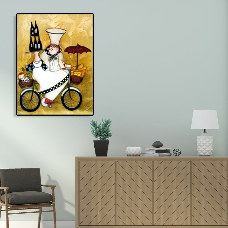 Brehn | Chef und Foods Leinwand Wandkunst Sanfte Farben Abstrakter Expressionismus Malerei für das Wohnzimmer