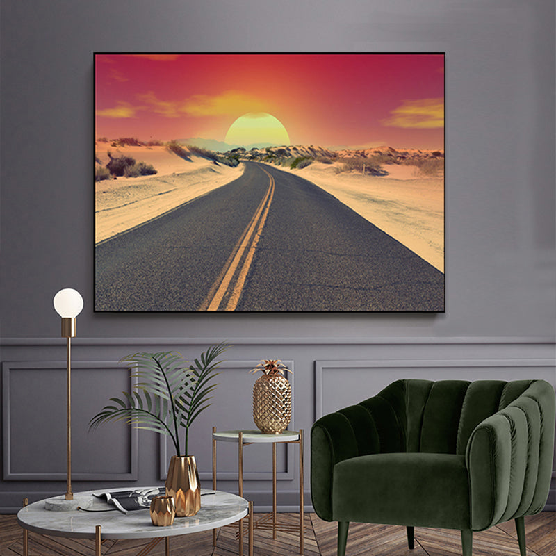 Brehn | Fotografie Straßen Wandkunst Modernismus Leinwanddruck Wanddekor in dunkler Farbe für Schlafzimmer
