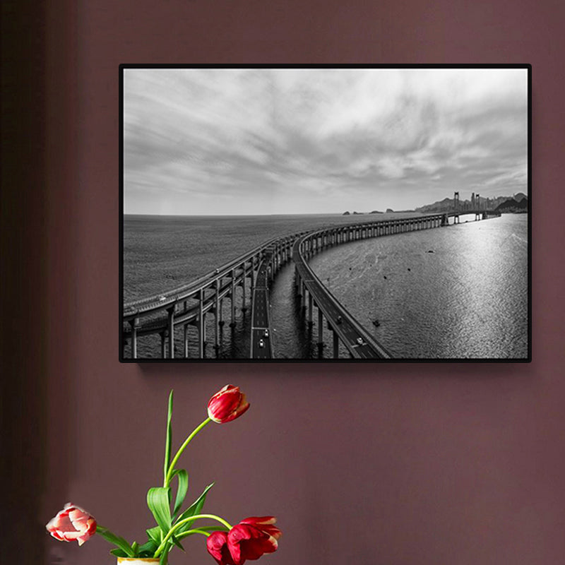Brehn | Fotografie Straßen Wandkunst Modernismus Leinwanddruck Wanddekor in dunkler Farbe für Schlafzimmer