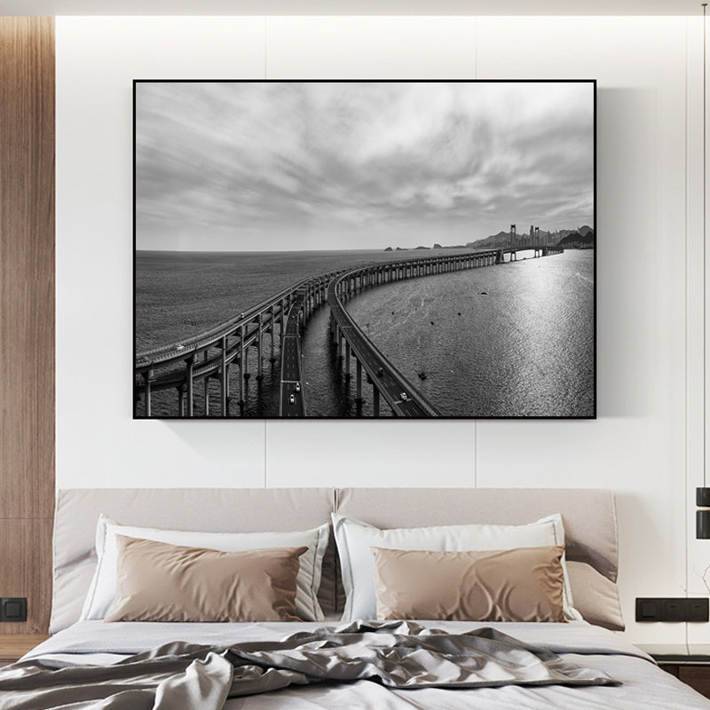 Brehn | Fotografie Straßen Wandkunst Modernismus Leinwanddruck Wanddekor in dunkler Farbe für Schlafzimmer