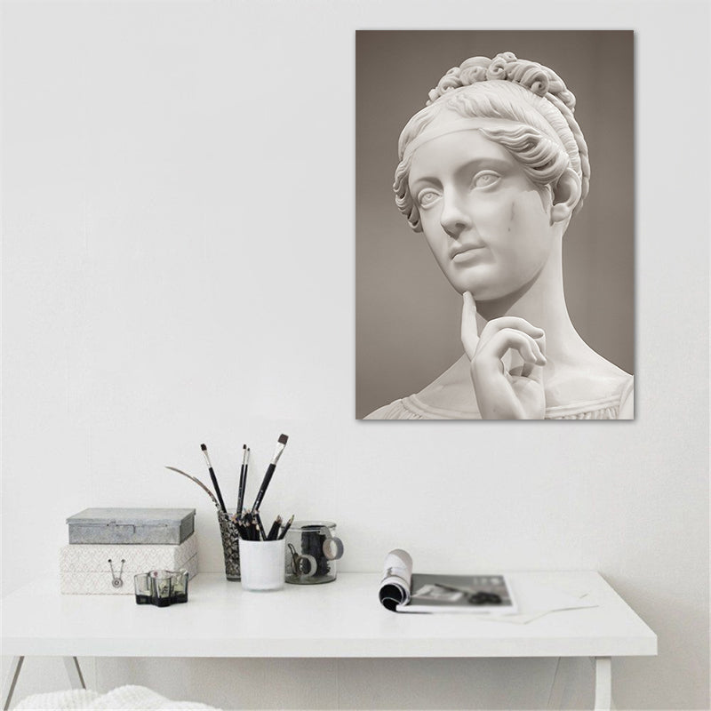 Brehn | Lichtfarbe Skulptur Malerei Texturiert Vintage Stil Esszimmer Eingewickelte Leinwand