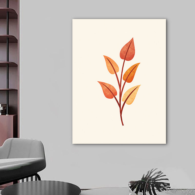 Brehn | Abweichende Blätter Leinwand Wandkunst Skandinavische botanische Malerei in Pastellfarbe