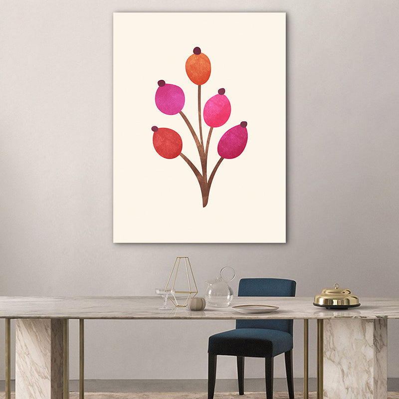 Brehn | Abweichende Blätter Leinwand Wandkunst Skandinavische botanische Malerei in Pastellfarbe