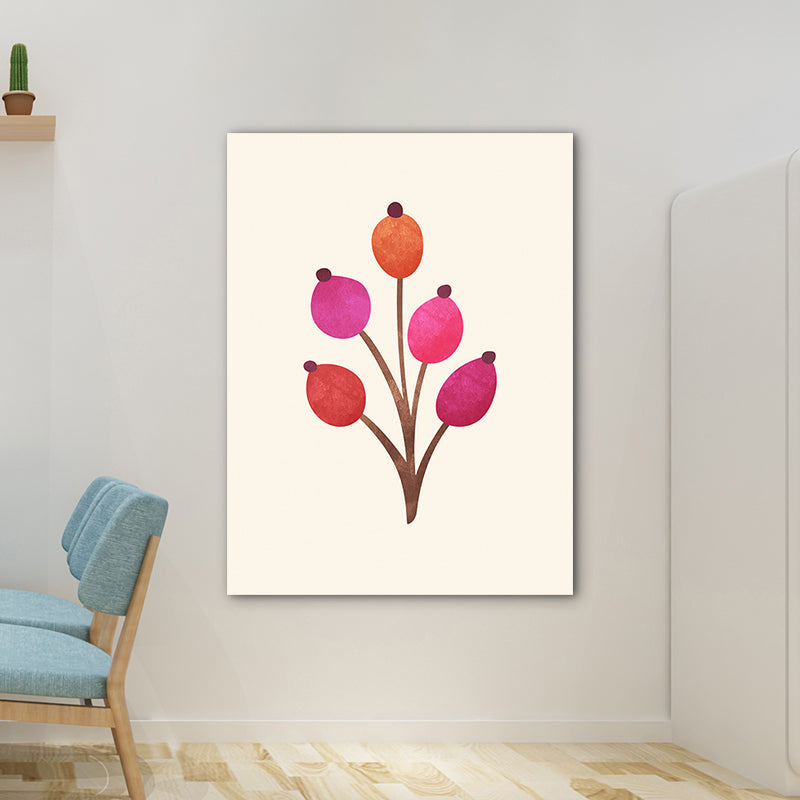 Brehn | Abweichende Blätter Leinwand Wandkunst Skandinavische botanische Malerei in Pastellfarbe