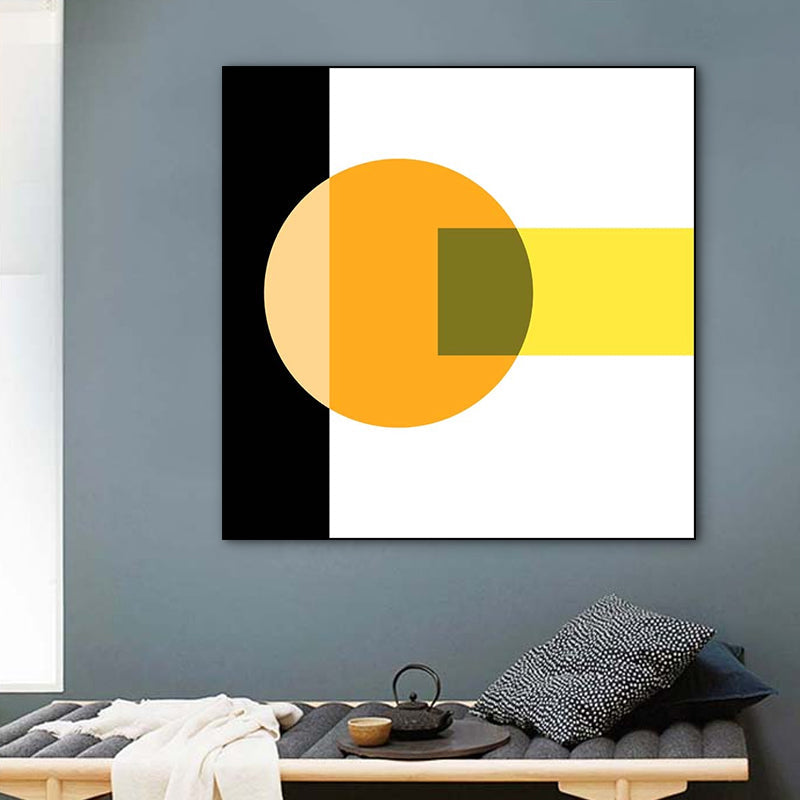 Brehn | Helle Farbblockierung Geometrische Leinwand Texturiert Minimalistische Wohnzimmer Wandkunst Druck