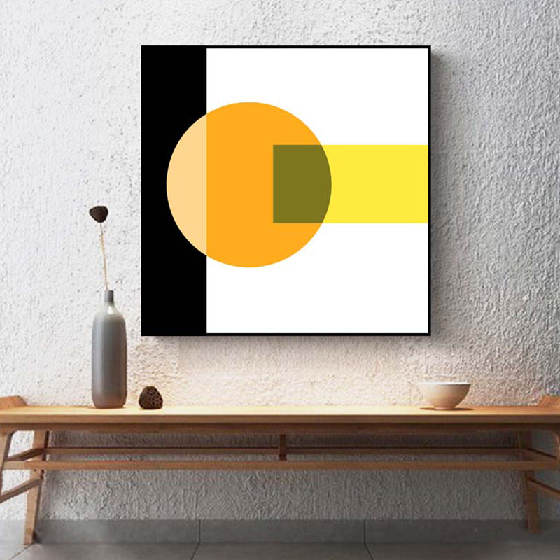 Brehn | Helle Farbblockierung Geometrische Leinwand Texturiert Minimalistische Wohnzimmer Wandkunst Druck