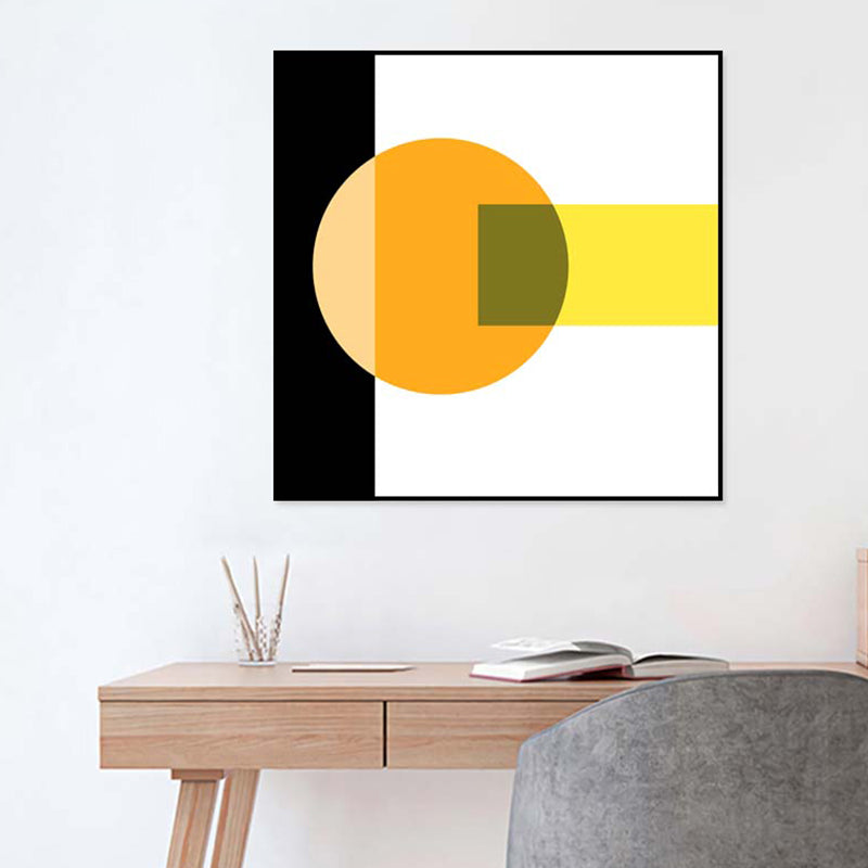 Brehn | Helle Farbblockierung Geometrische Leinwand Texturiert Minimalistische Wohnzimmer Wandkunst Druck