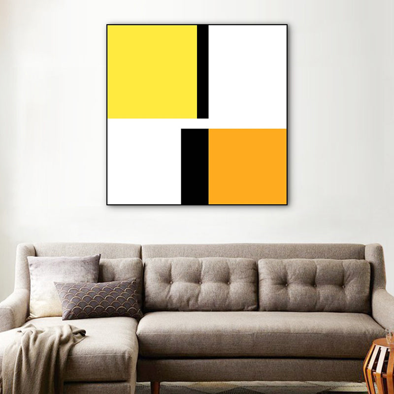 Brehn | Helle Farbblockierung Geometrische Leinwand Texturiert Minimalistische Wohnzimmer Wandkunst Druck