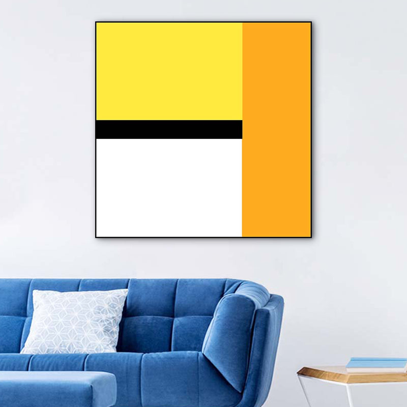 Brehn | Helle Farbblockierung Geometrische Leinwand Texturiert Minimalistische Wohnzimmer Wandkunst Druck