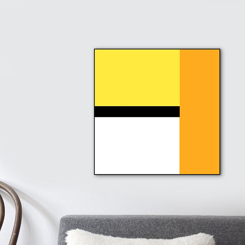 Brehn | Helle Farbblockierung Geometrische Leinwand Texturiert Minimalistische Wohnzimmer Wandkunst Druck