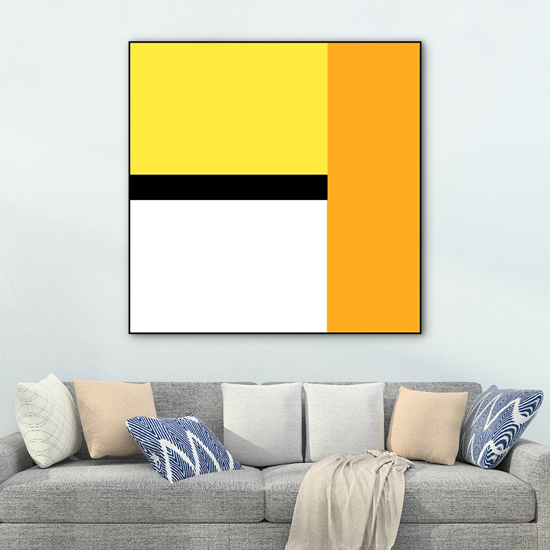 Brehn | Helle Farbblockierung Geometrische Leinwand Texturiert Minimalistische Wohnzimmer Wandkunst Druck