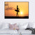 Brehn | Schönes Foto Sonnenuntergang Ballerina Leinwand Wandkunst für das Mädchenzimmer, Pastellfarbe