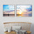 Brehn | Sonnenuntergang Meer Landschaft Leinwand Kunst Tropische Mehrteilig Wanddeko in Pastellfarbe für Zuhause