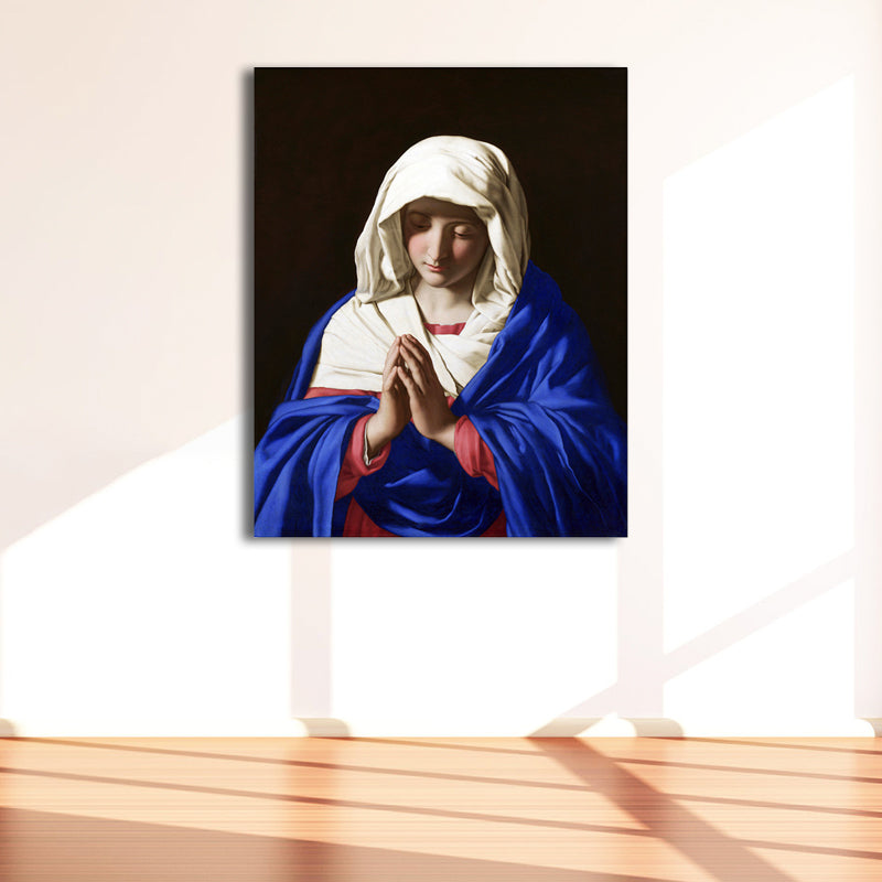 Brehn | Religiöses Jungfrauenbild Sanfte Farben Leinwand Wandkunst Druck Texturiert, Mehrere Größen