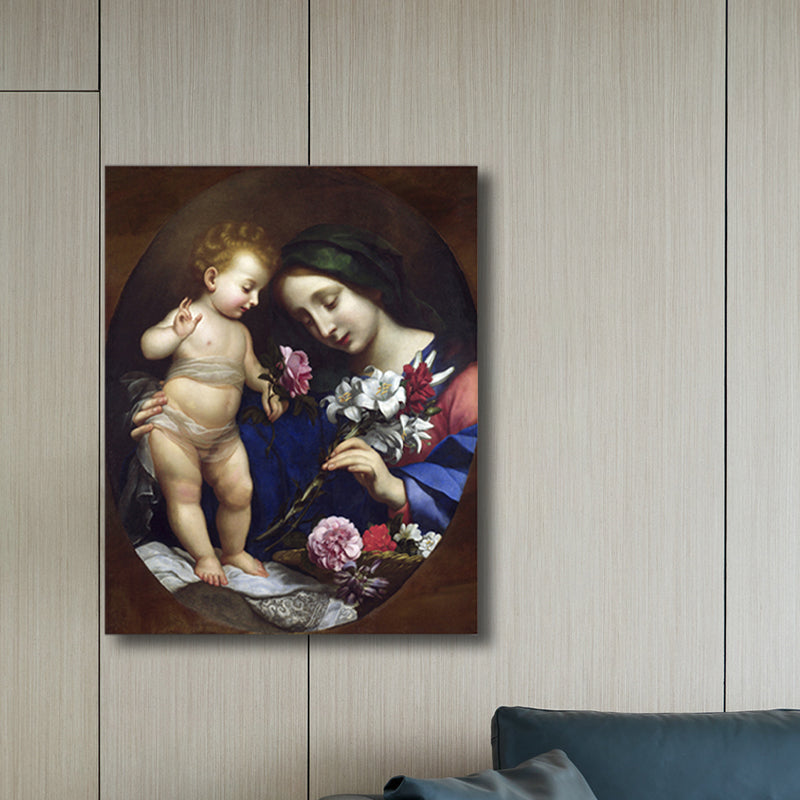 Brehn | Religiöses Jungfrauenbild Sanfte Farben Leinwand Wandkunst Druck Texturiert, Mehrere Größen