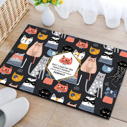 Verspieltes katzenmotiviertes Küchenmatten-Set Brehn