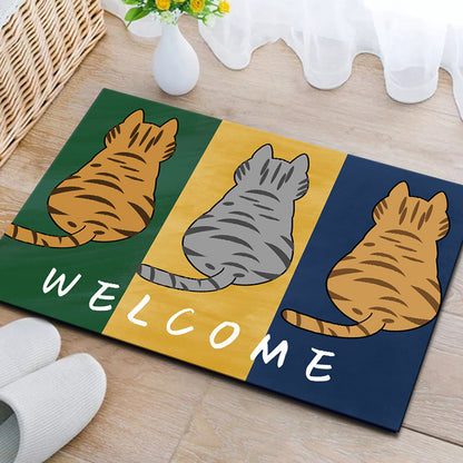 Verspieltes katzenmotiviertes Küchenmatten-Set Brehn