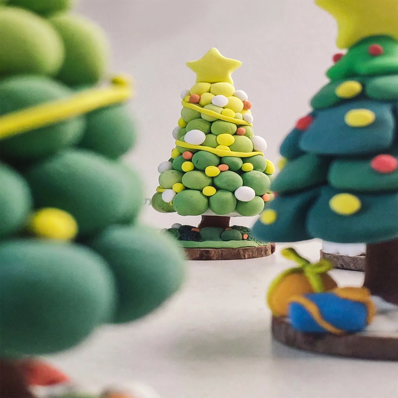 DIY-Weihnachtsbaum-Bastelset aus Modelliermasse
