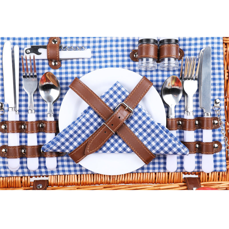 Damen luxuriöser Picknickkorb mit integriertem Geschirrset und isolierbarem Kühlfach Brehn