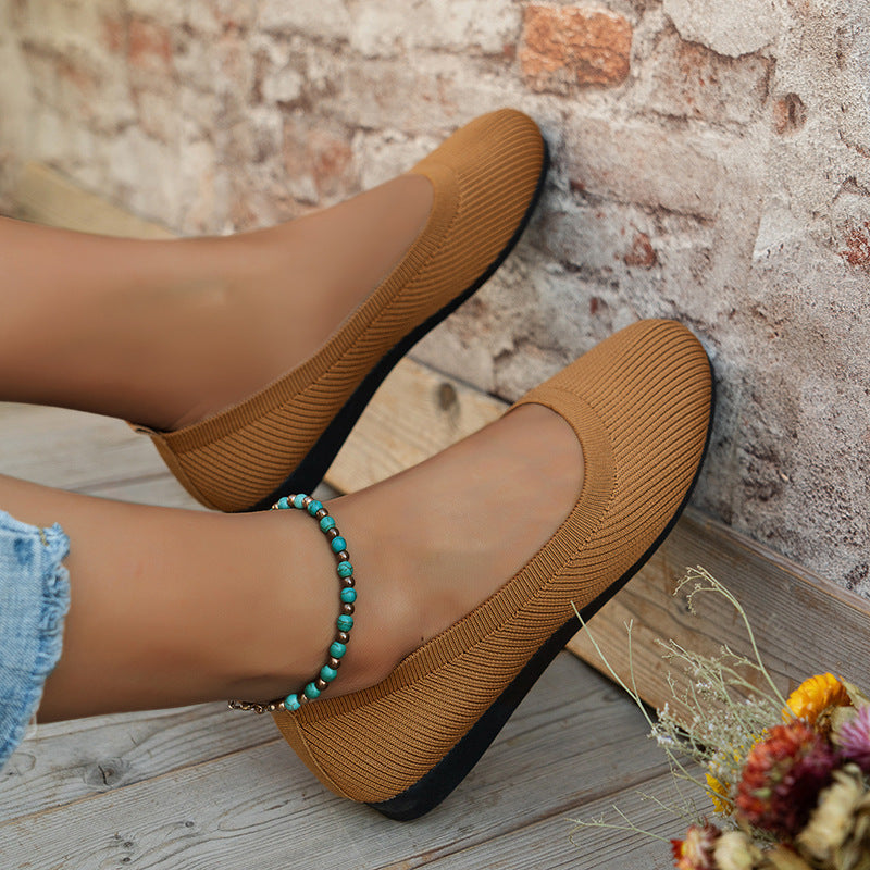Brehn 丨 Damen Rundschuh Bohnenschuhe