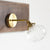 1 Kopf Wandmontierte Lampe Kolonial Orb Klar/Cognac Prismen Glas Wandleuchte Beleuchtungseinrichtung in Gold | Brehn
