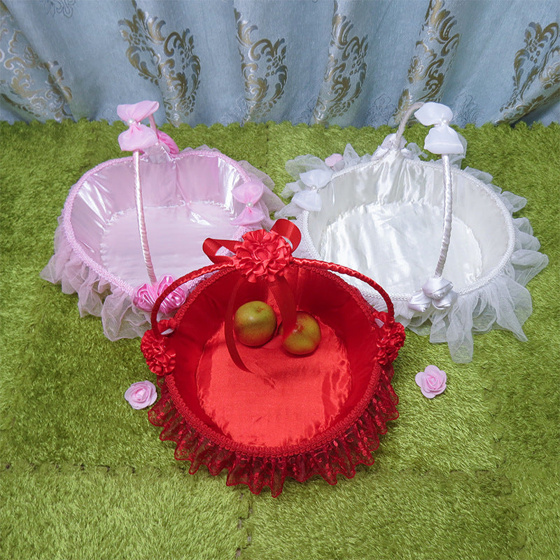 Damen Eleganter Dekorationskorb mit Tüll und Blüten Brehn