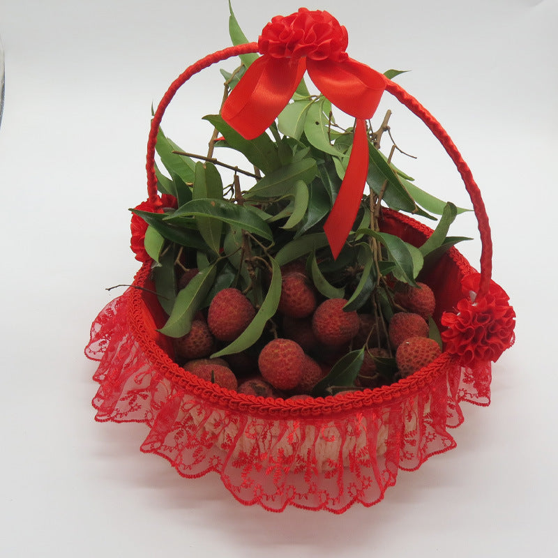 Damen Eleganter Dekorationskorb mit Tüll und Blüten Brehn