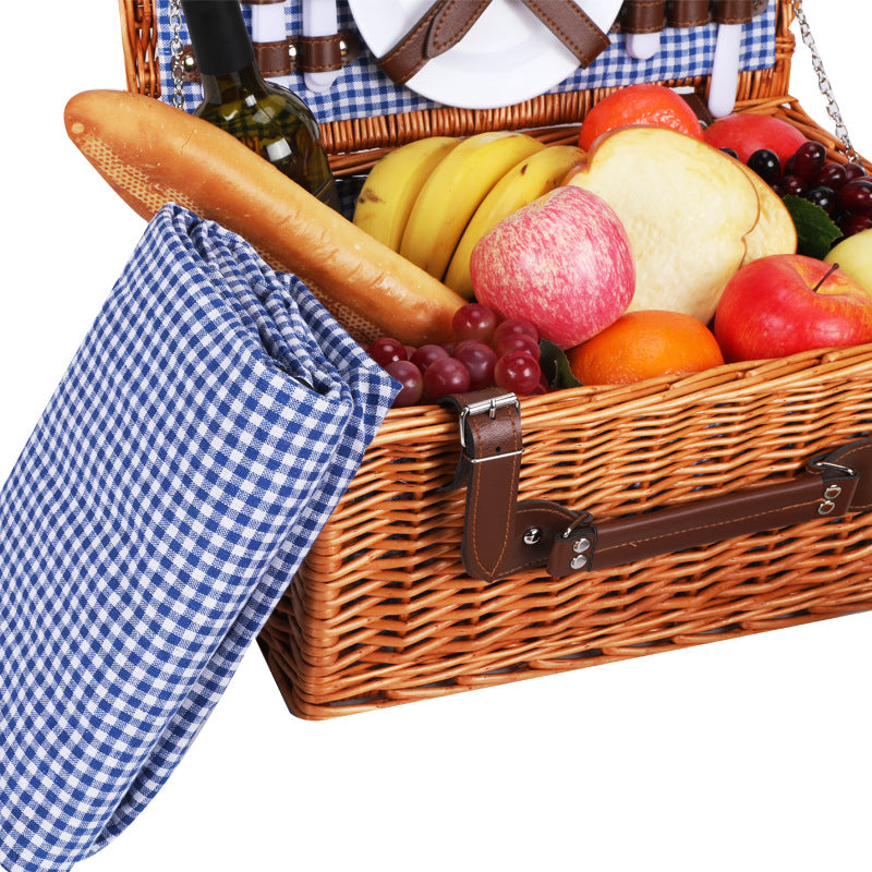 Damen luxuriöser Picknickkorb mit integriertem Geschirrset und isolierbarem Kühlfach Brehn