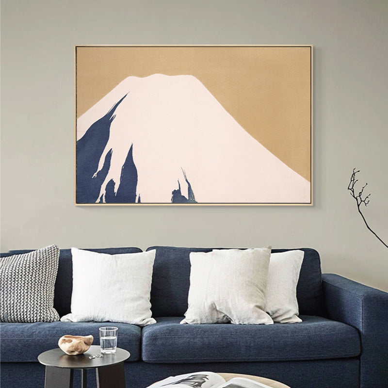 Brehn | Pastell-Montan-Leinwand-Wandkunst Naturlandschaft Asiatische strukturierte Wanddekoration für das Zimmer