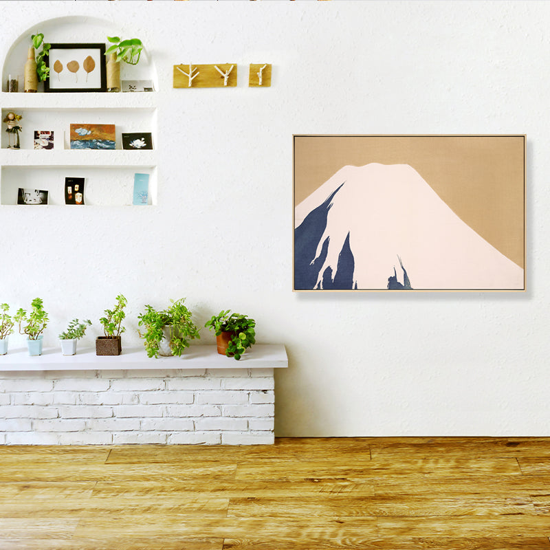 Brehn | Pastell-Montan-Leinwand-Wandkunst Naturlandschaft Asiatische strukturierte Wanddekoration für das Zimmer