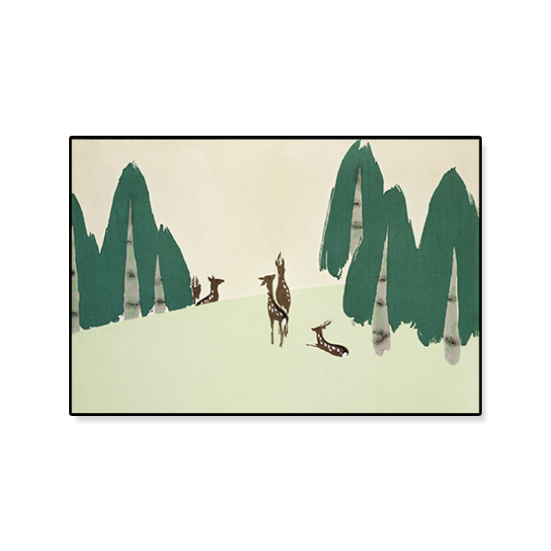 Brehn | Pastell-Montan-Leinwand-Wandkunst Naturlandschaft Asiatische strukturierte Wanddekoration für das Zimmer