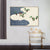 Brehn | Asiatischer Stil Strandlandschaft Leinwand Blau und Beige Texturierte Kunstdruck für das Wohnzimmer