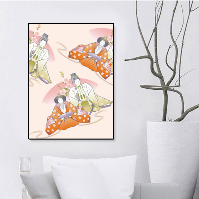 Brehn | Japanische Geisha Leinwanddruck Pastellfarbe Gästezimmer Wandkunst Dekor, verschiedene Größen