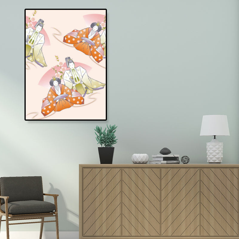 Brehn | Japanische Geisha Leinwanddruck Pastellfarbe Gästezimmer Wandkunst Dekor, verschiedene Größen