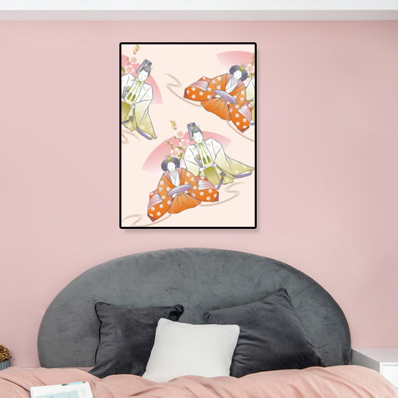 Brehn | Japanische Geisha Leinwanddruck Pastellfarbe Gästezimmer Wandkunst Dekor, verschiedene Größen