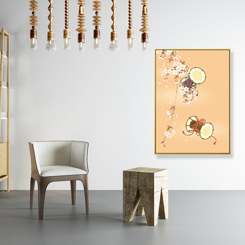 Brehn | Handtrommel Kotsuzumi Leinwand Wandkunst Sanfte Farben Japanische Wanddekoration für das Esszimmer