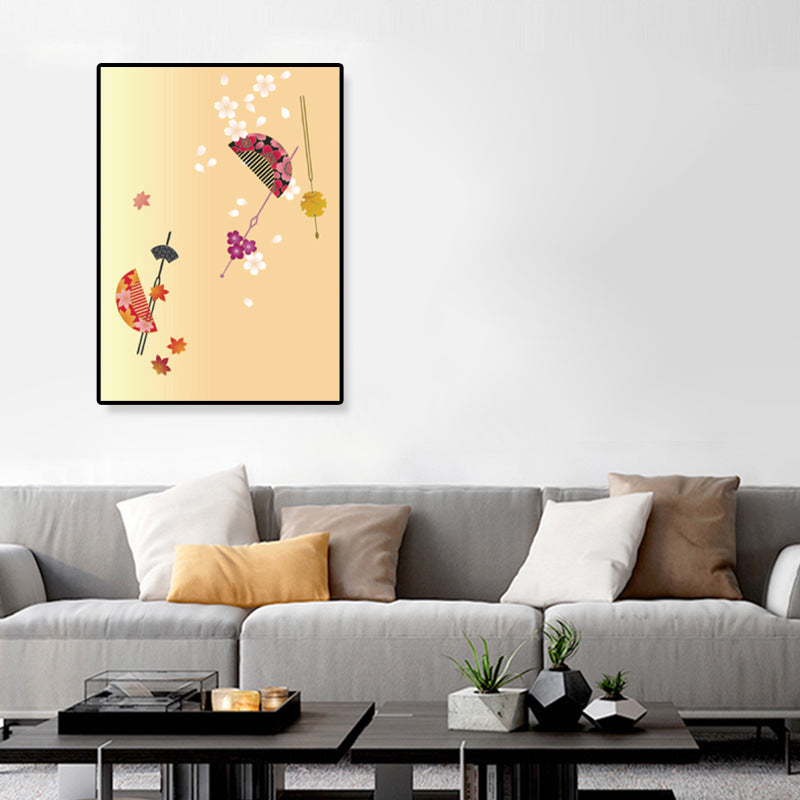Brehn | Handtrommel Kotsuzumi Leinwand Wandkunst Sanfte Farben Japanische Wanddekoration für das Esszimmer