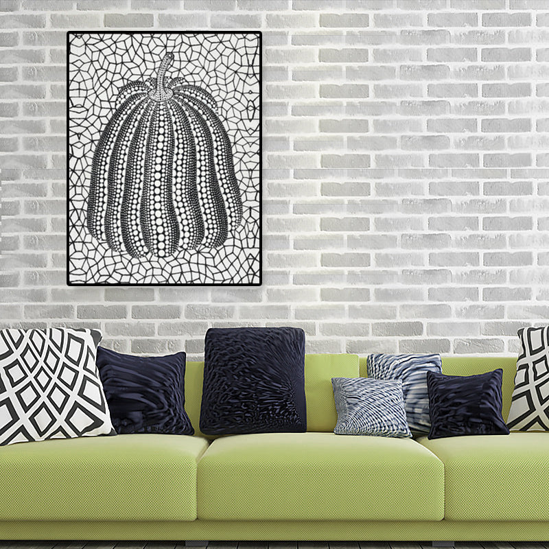 Brehn | Illustration Pop Art Leinwand mit Kürbismuster in dunkler Farbe, mehrere Größen verfügbar