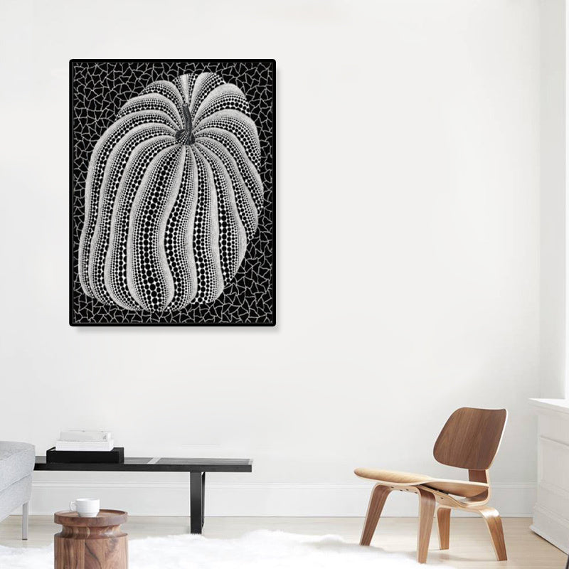 Brehn | Illustration Pop Art Leinwand mit Kürbismuster in dunkler Farbe, mehrere Größen verfügbar
