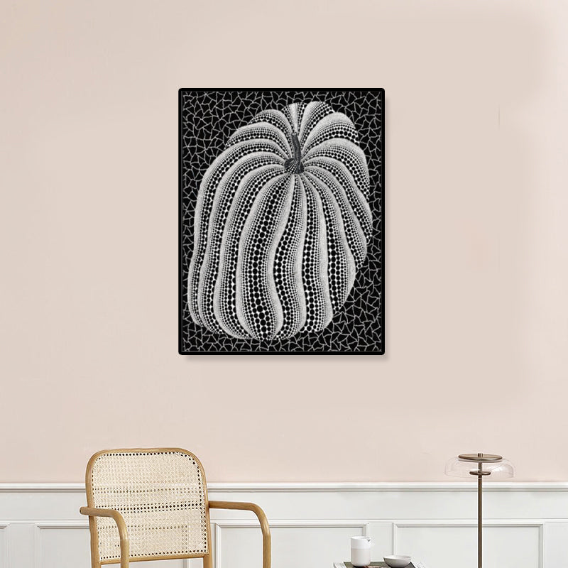 Brehn | Illustration Pop Art Leinwand mit Kürbismuster in dunkler Farbe, mehrere Größen verfügbar