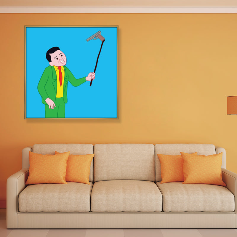 Brehn | Illustration Dunkler Humor Comic Leinwand Funkelnde Texturierte Wandkunst Dekor für Jungenzimmer